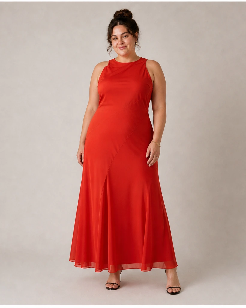 AI preview of the red dinner dress